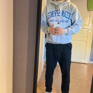 Vintage hoodie grå - Grå vintage hoodie med snyggt tryck, inga fläckar eller hål. Skön passform. Skriv vid intresse