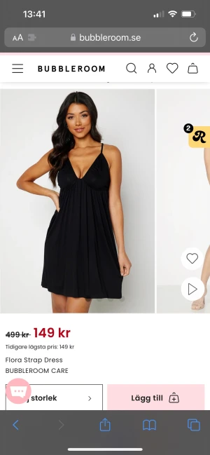 Klänning Bubbleroom  - Säljer denna jättesköna helt oanvända klänningen från Bubbleroom då den tyvärr inte satt så bra på mig som har små bröst. 