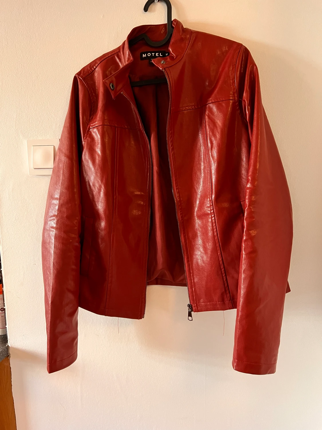 Olivia Jacket in PU Blood Red leather(läderimitation) - 90
