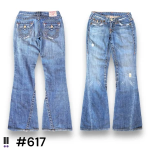 true religion jeans 617 - lågmidjade bootcut true religion Joey💜midja rakt över, 34cm💜innerben,78cm💜ytterben, 100cm💜benöppning,23cm