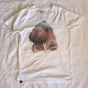 Dedicated t-shirt - Vit t-shirt från dedicated med en valross på. Nyskick! Storlek M. Frakt tillkommer ❤️‍🔥