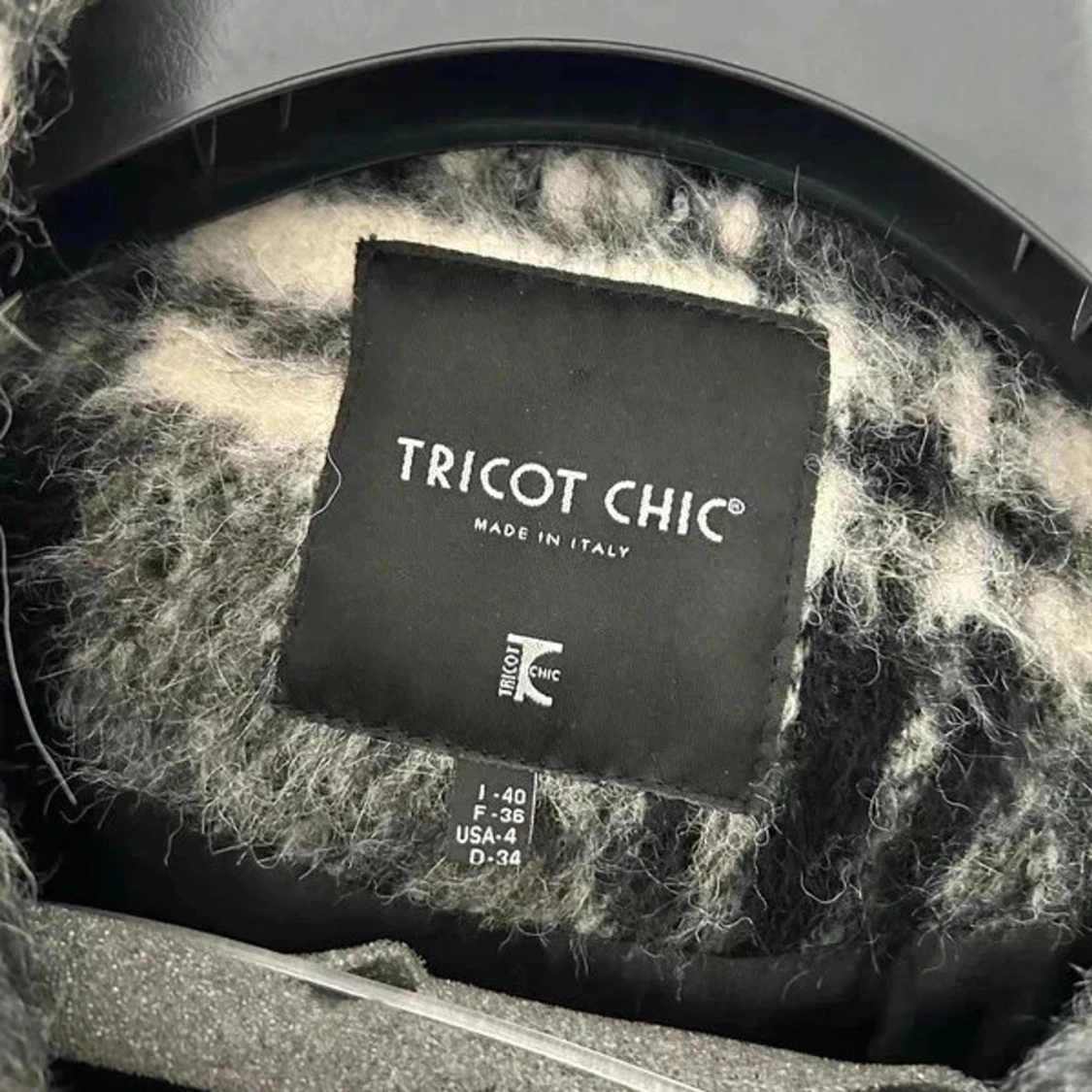 Mohair-hårig jacka med paljetter S - 4