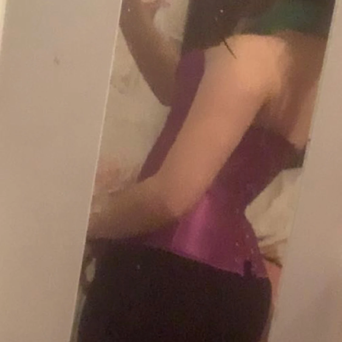 Lila satin korsett med snörning