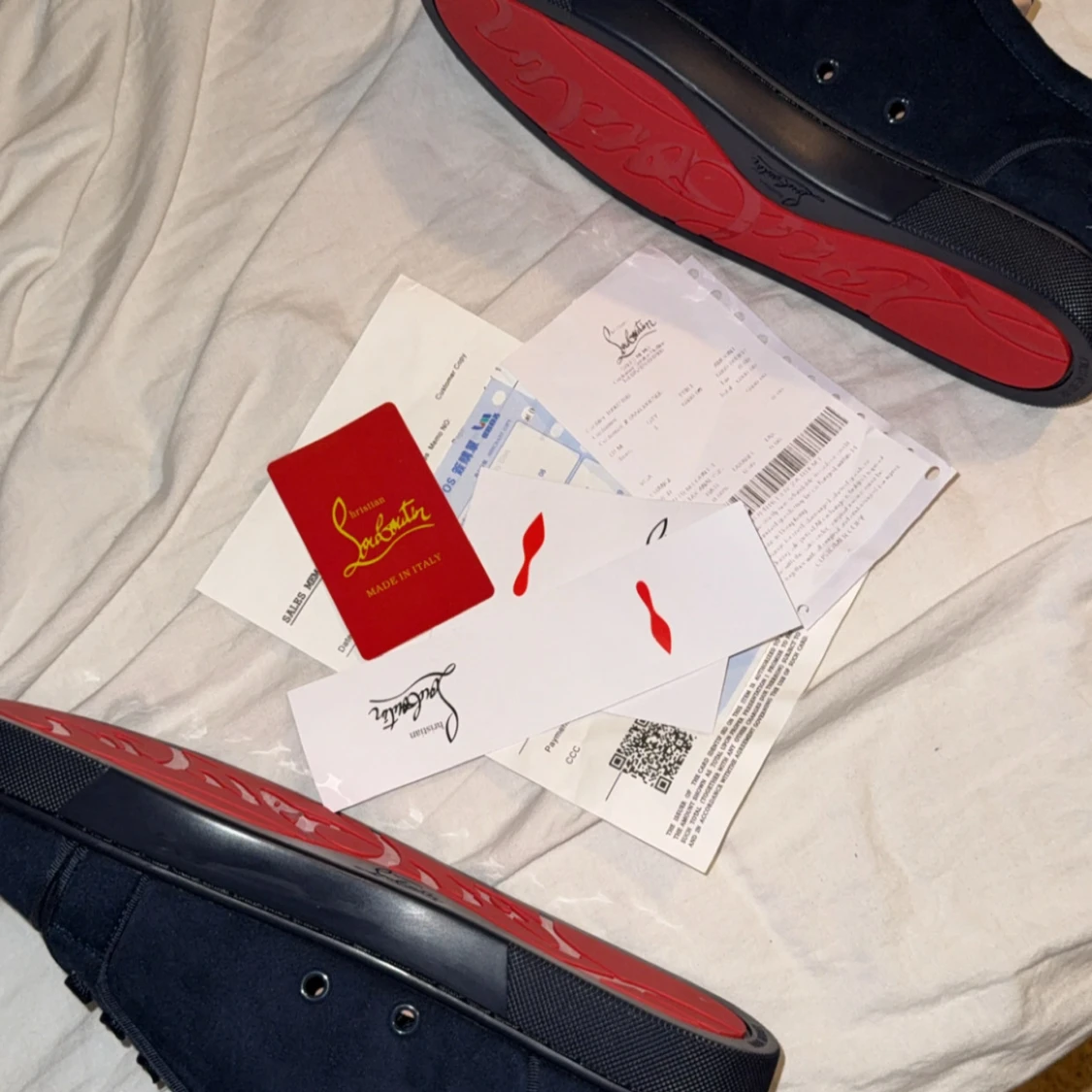 Mörkblå Christian Louboutin sneakers - 1