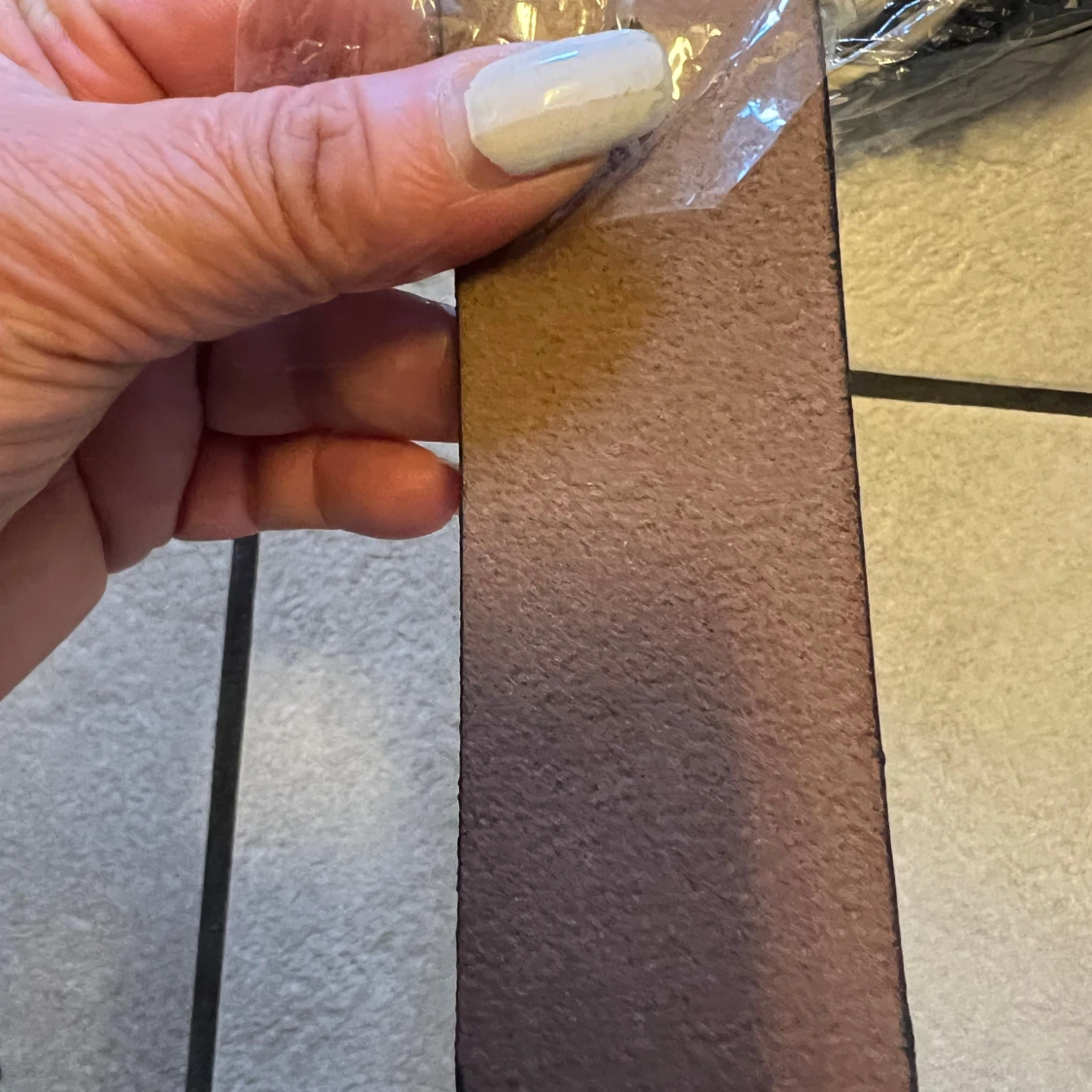 Svart brett bälte i skinn 110 cm - 3