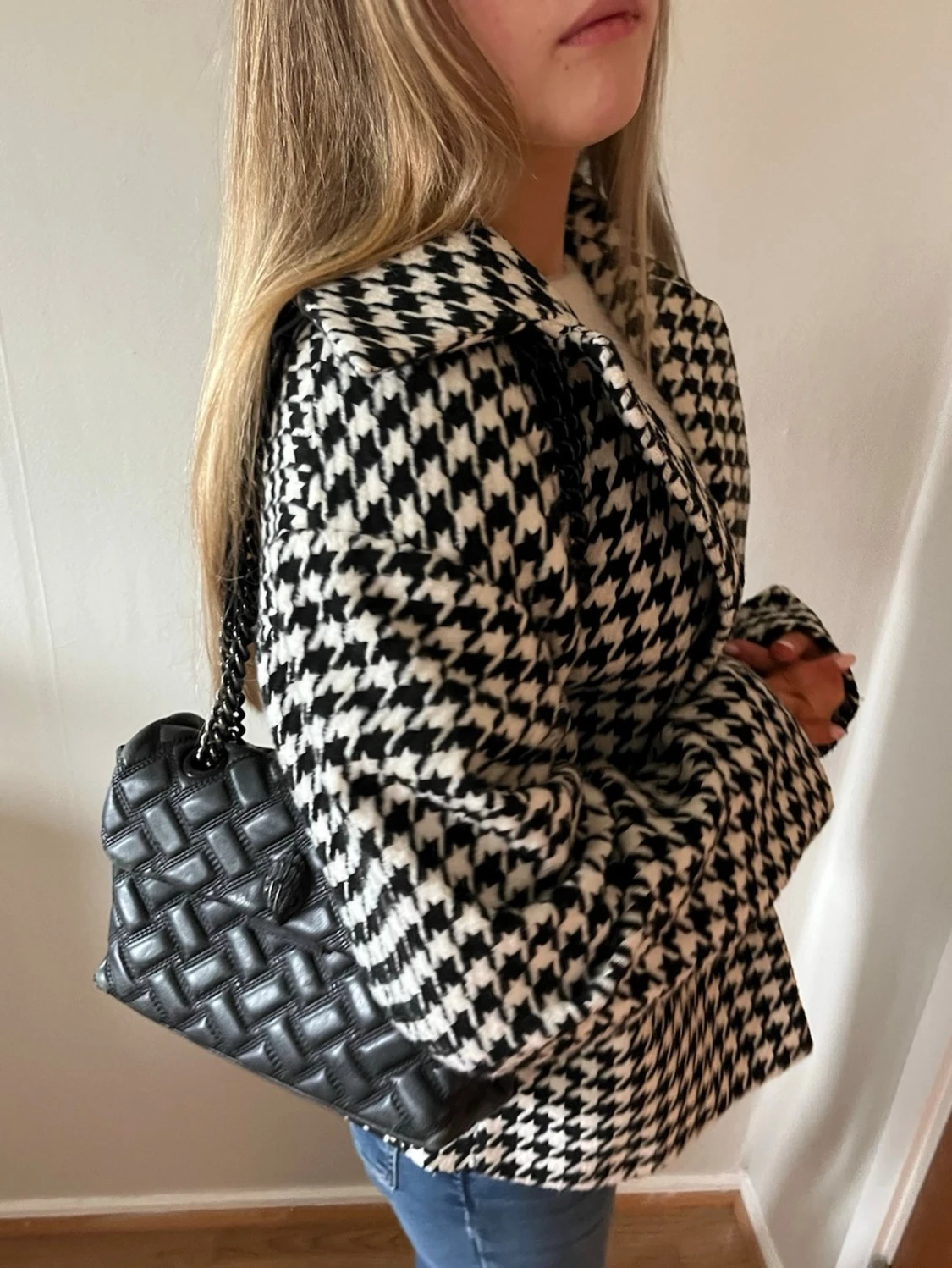 Hundtandsmönstrad jacka - 1