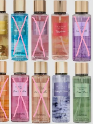 SÖKER!! - Victoria's Secret body mist - Söker olika Victoria's Secret body mists speciellt dessa, 75ml/250ml nåt av de spelar ingen roll. Helst fulla men kan gärna köpa för mer än halva.
