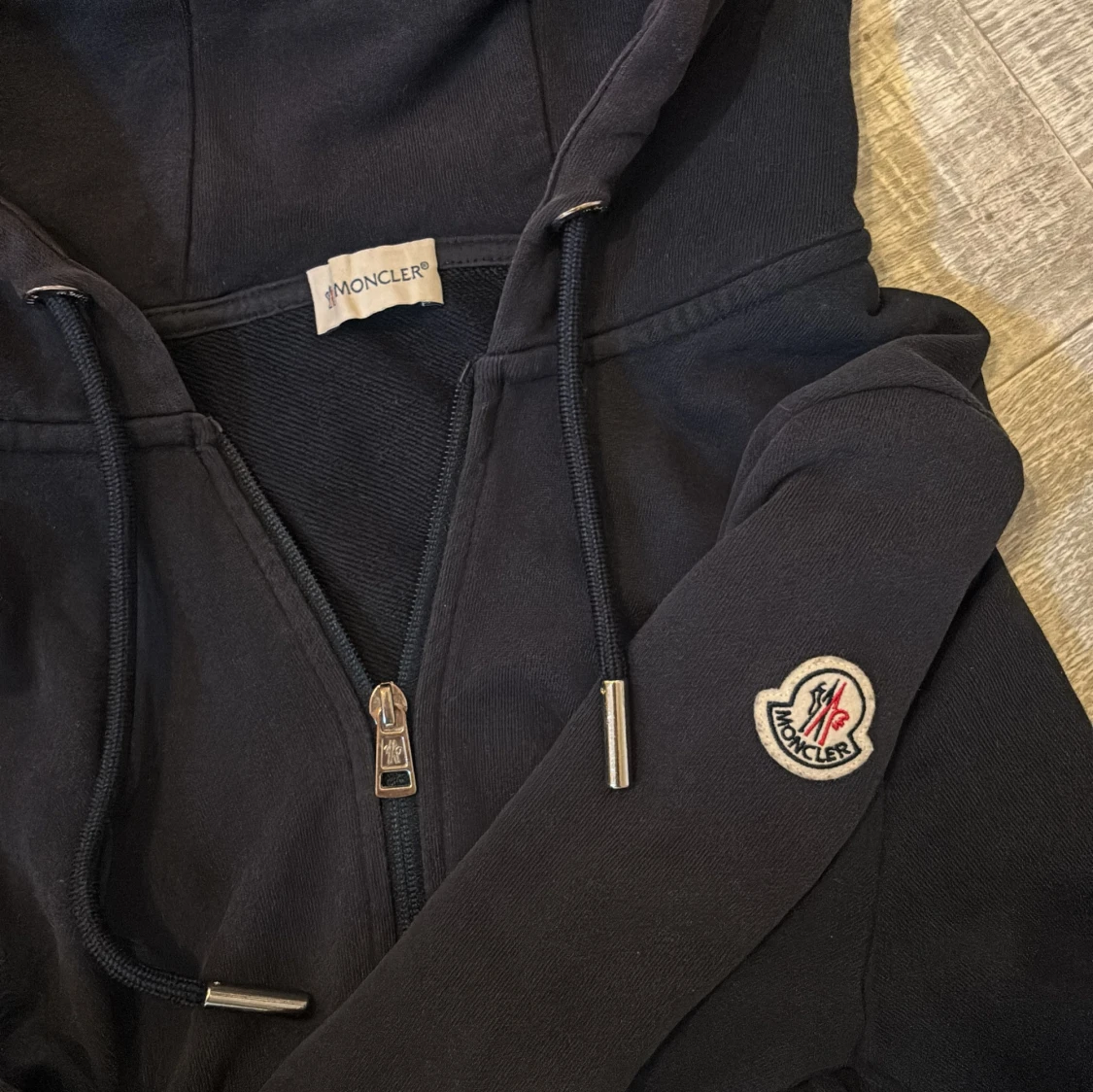 Mörkblå Moncler zip hoodie  - 1