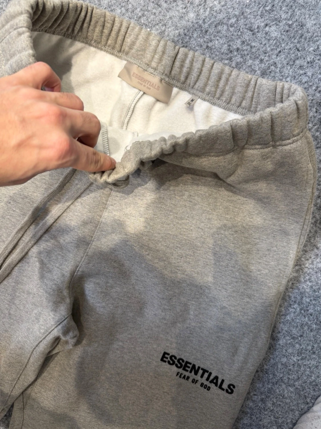 Essentials dark oatmeal gray baggy sweatpants - 1