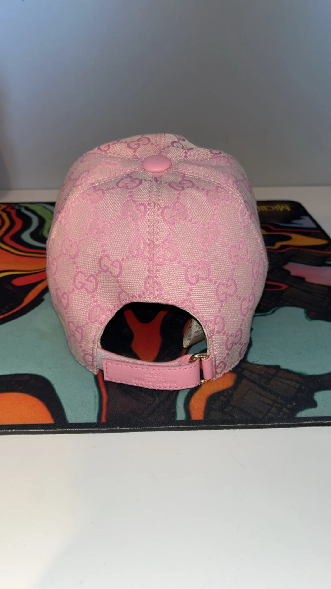 Rosa Gucci keps med GG-mönster för baseball - 3