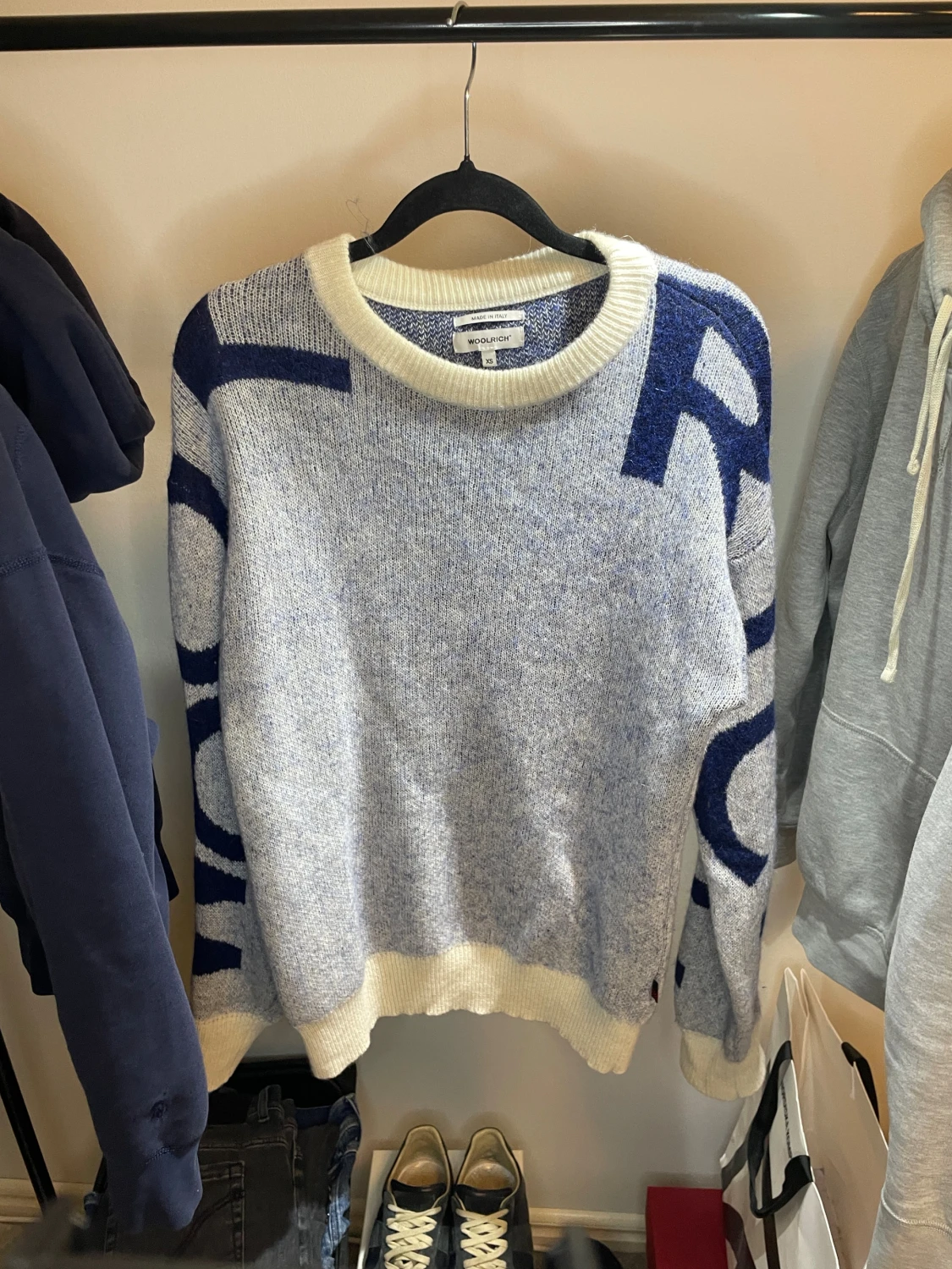 Blå stickad tröja Woolrich XS - 4