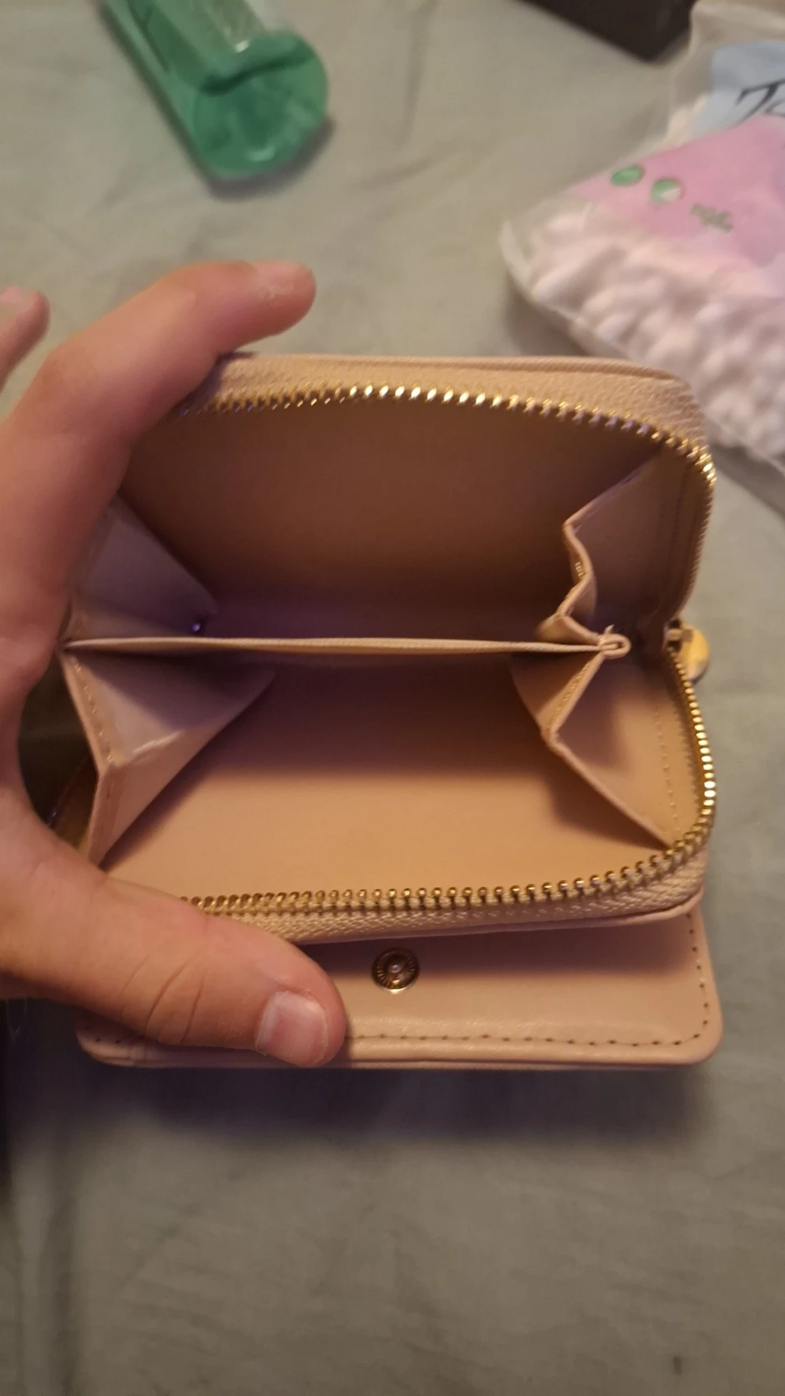 Beige LA plånbok med dragkedja - 3