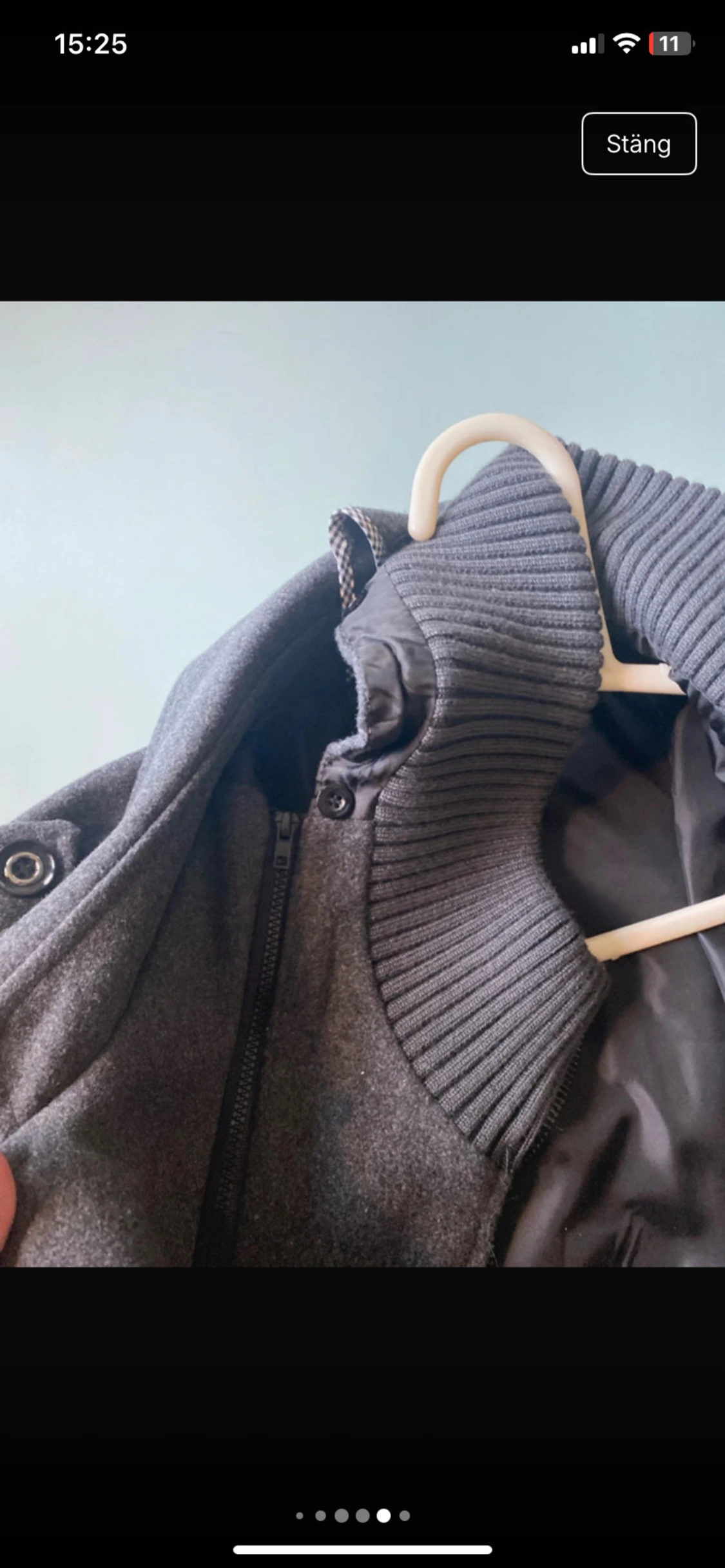 Grå rock med stickad krage - 3