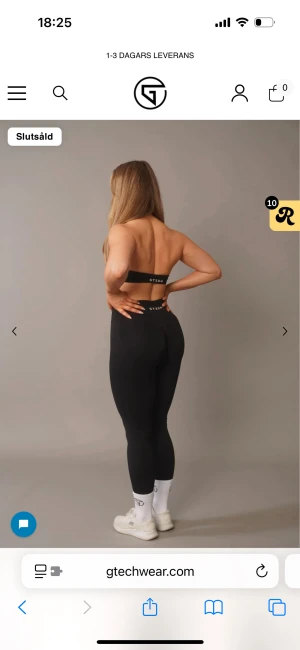 Svarta leggings från GTECHWEAR - Snygga svarta leggings från GTECHWEAR med hög midja och tight passform. Perfekta för gymmet eller andra träningspass. HELT OANVÄNDA MED PRISLAPP