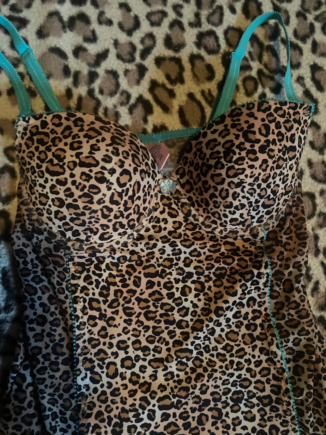 Leopardmönstrad korsettopp - 1