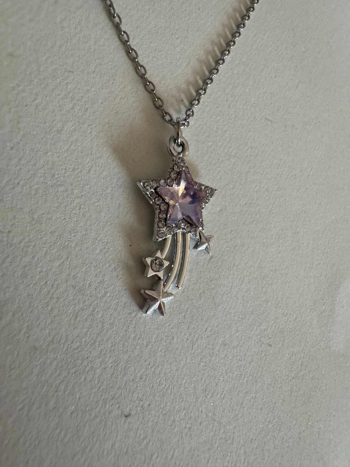 Silverhalsband stjärnfall ljusrosa - 1