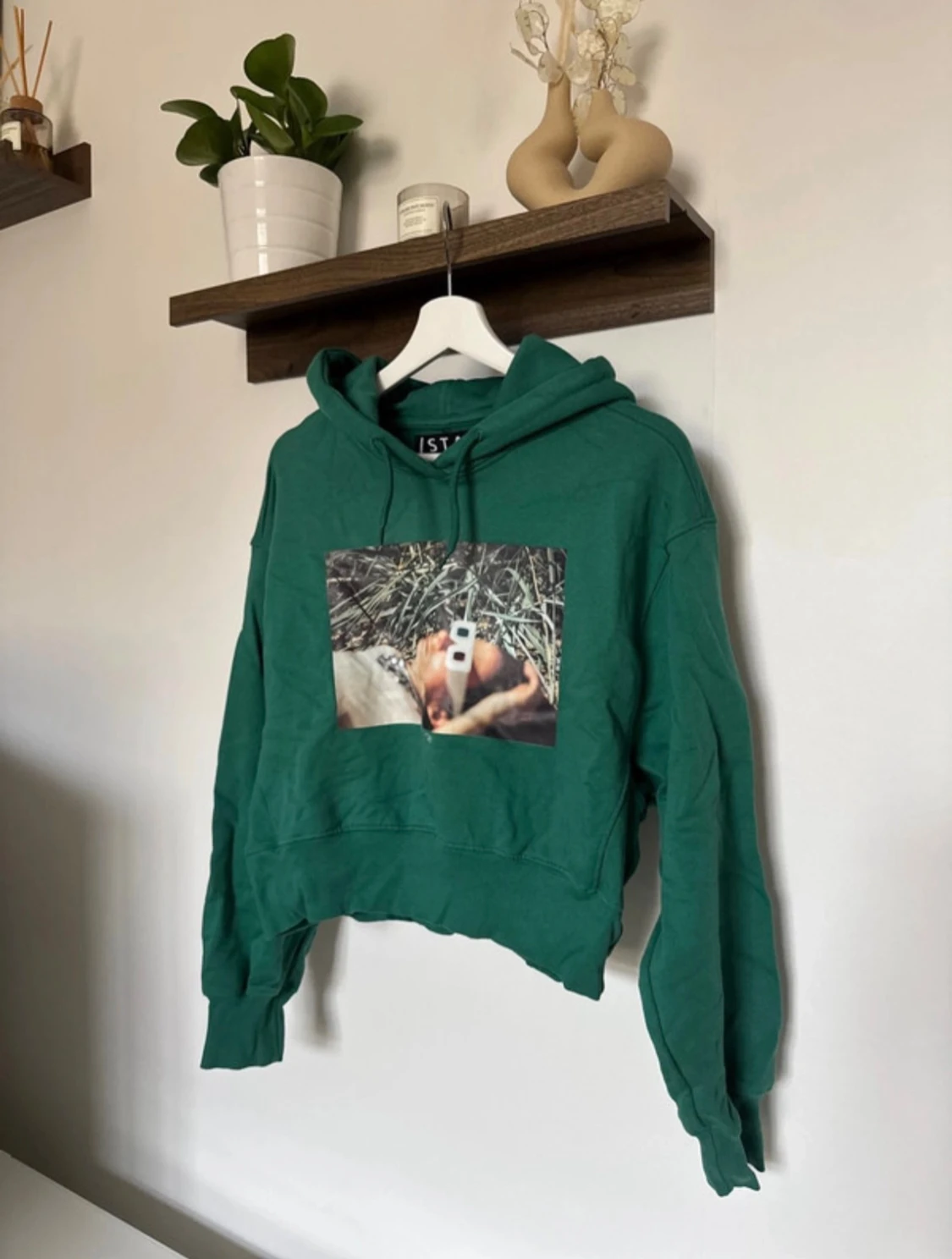 Grön hoodie från Carlings med tryck