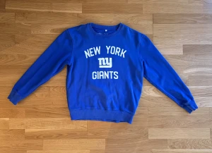NYG Archive hoodie - Säljer en 2000s archive tröja från New York Giants i storlek L men den passar M bättre. Den har mycket kvar att ge, hör av dig vid minsta fundering!
