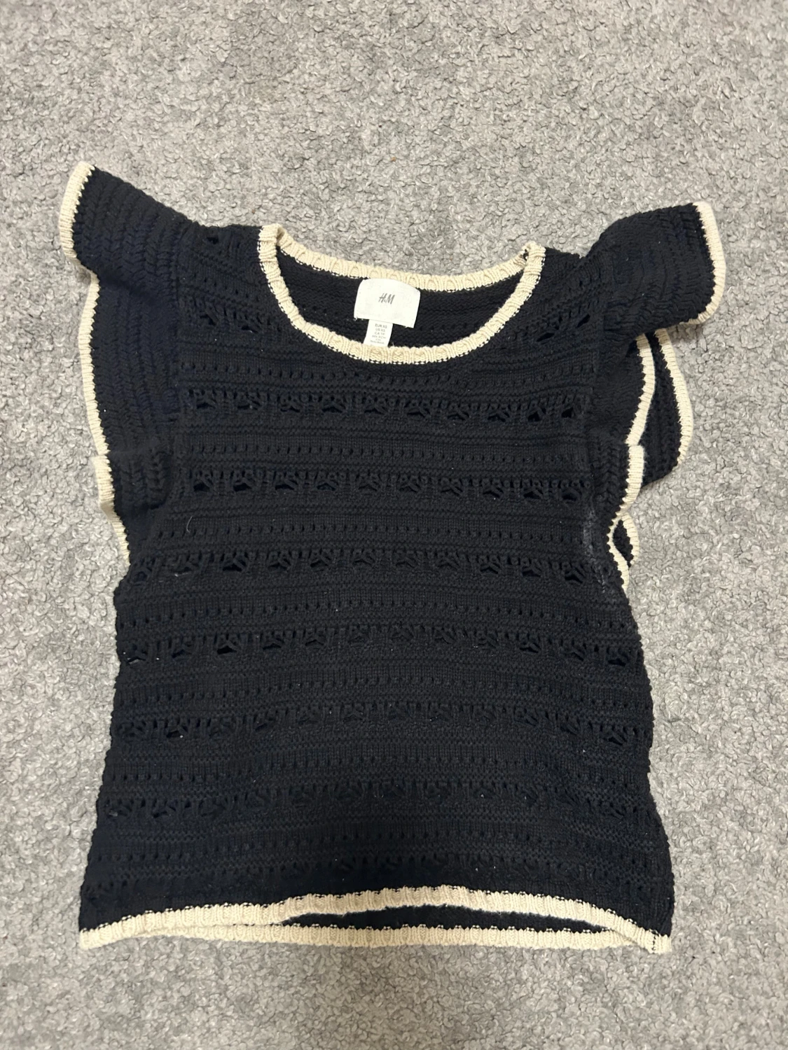 Svart stickad topp från H&M XS