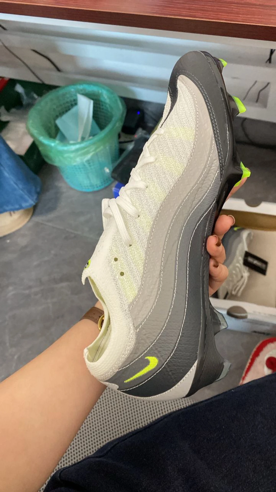 Nike Air fotbollsskor vit/grå - 3