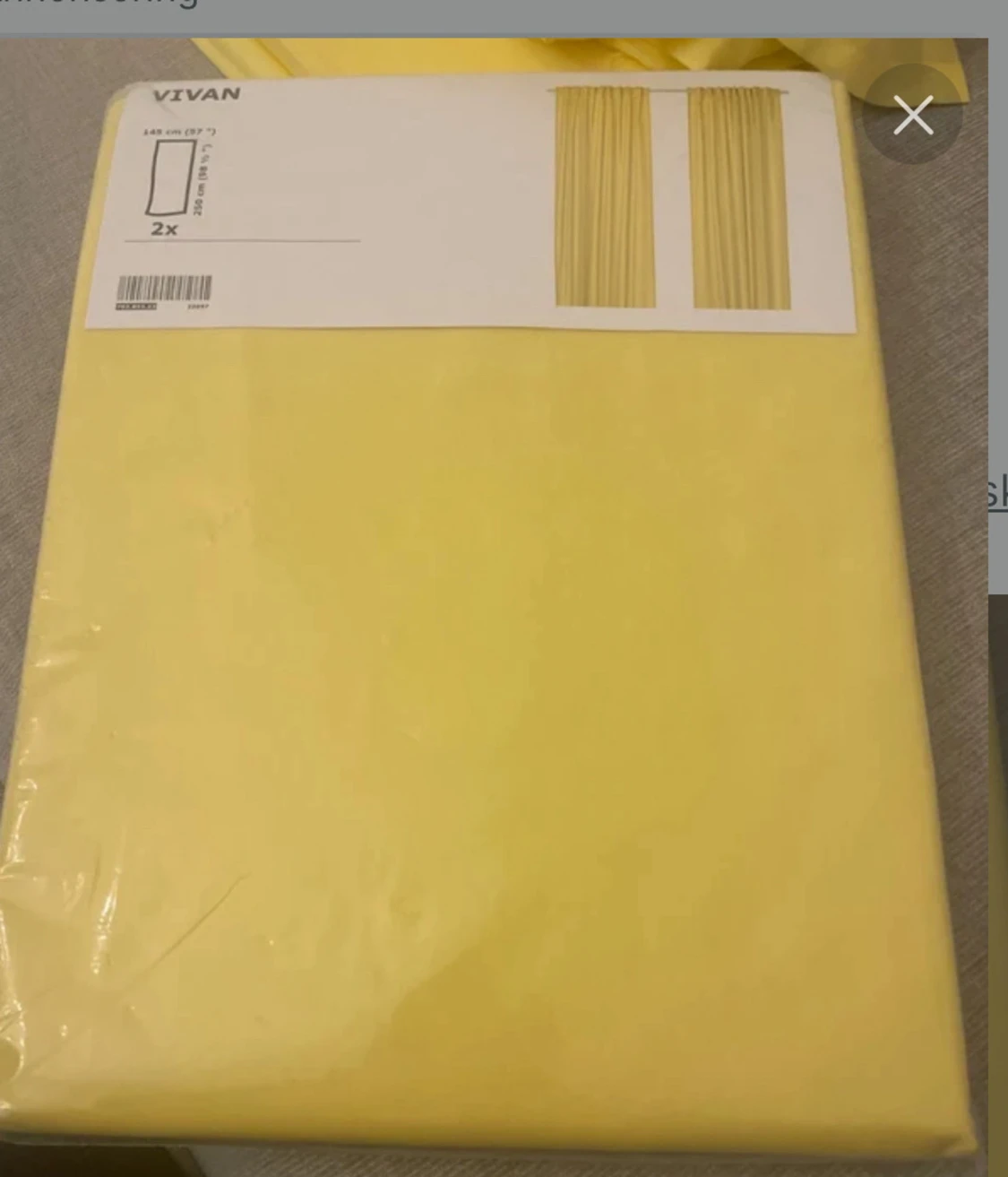 Gardiner gula från ikea