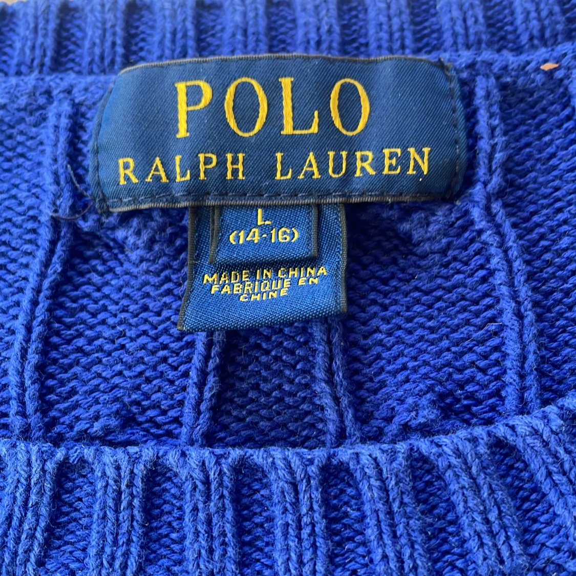Blå kabelstickad tröja Polo Ralph Lauren - 1
