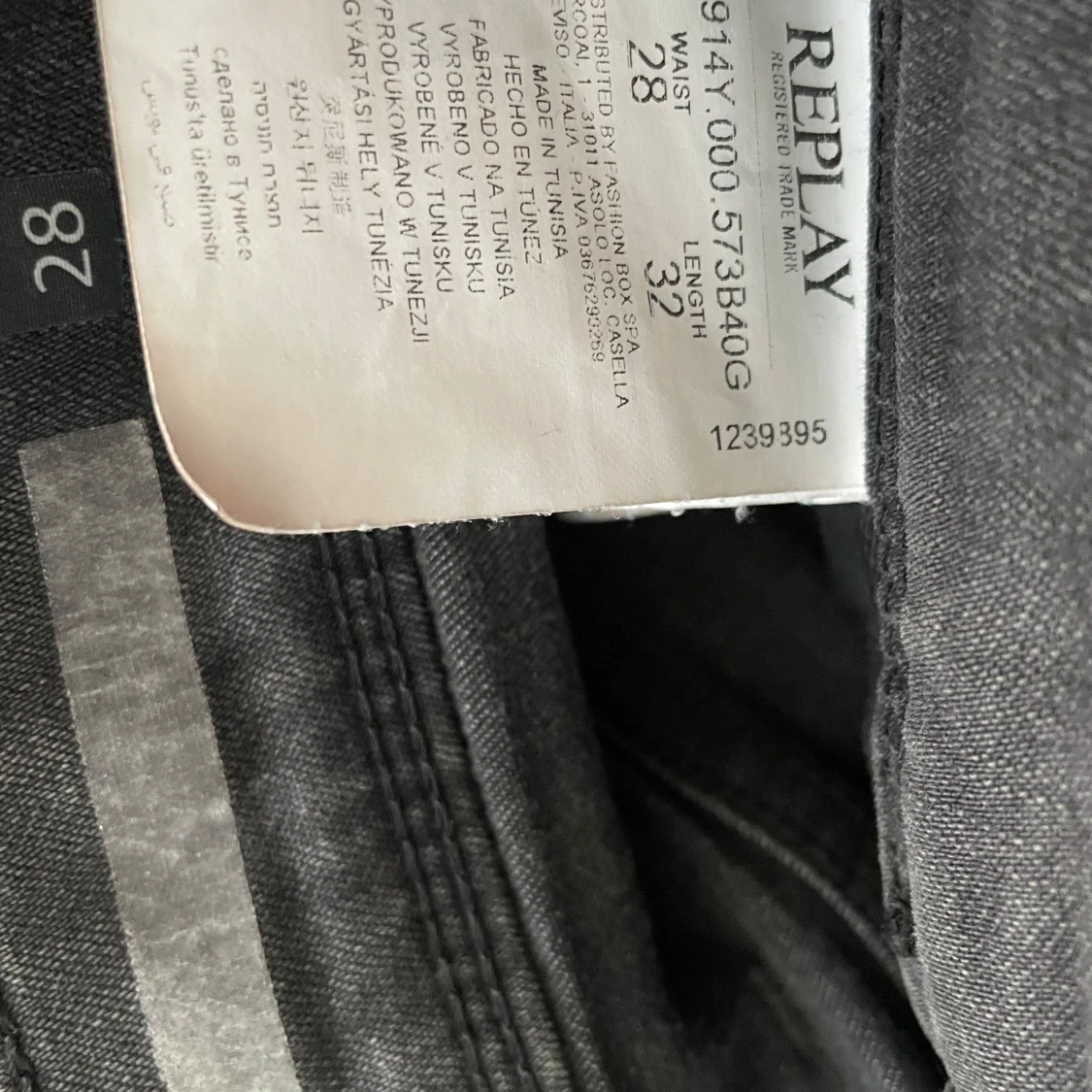 Grå Replay jeans, modell Anbass W28 L32 - 3