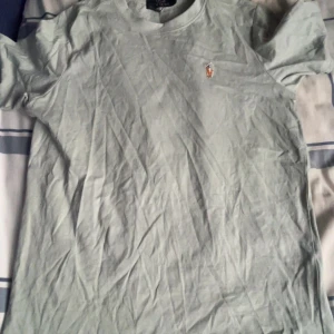 Ljusgrå t-shirt från Polo Ralph Lauren - Ljusgrå t-shirt från Polo Ralph Lauren med klassisk broderad logga på bröstet. T-shirten har rund halsringning och korta ärmar. Tillverkad i mjuk bomull för en skön känsla och enkel stil.