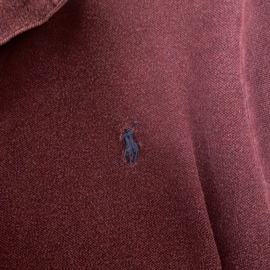 Vinröd pikétröja Polo Ralph Lauren L - 3