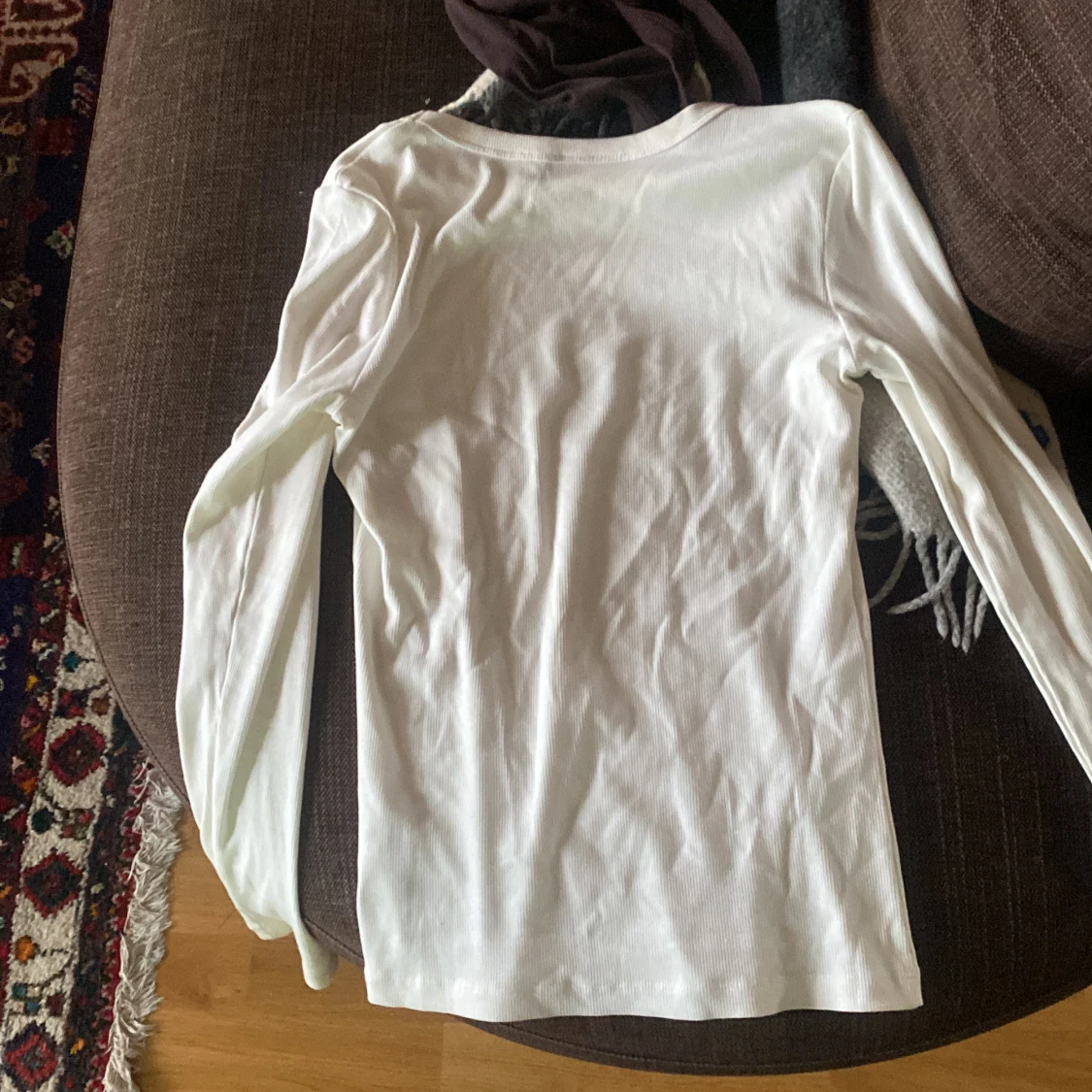 Vit långärmad baströja i bomull🤍 - 3