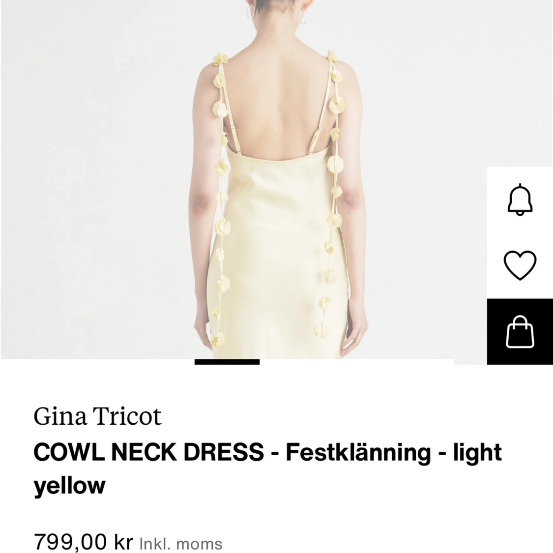 Ljusgul långklänning från Gina Tricot - 1