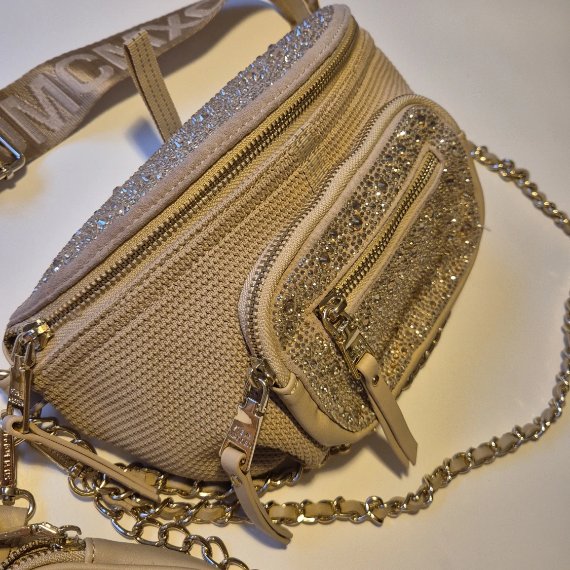 Beige glittrig axelväska Steve Madden - 1