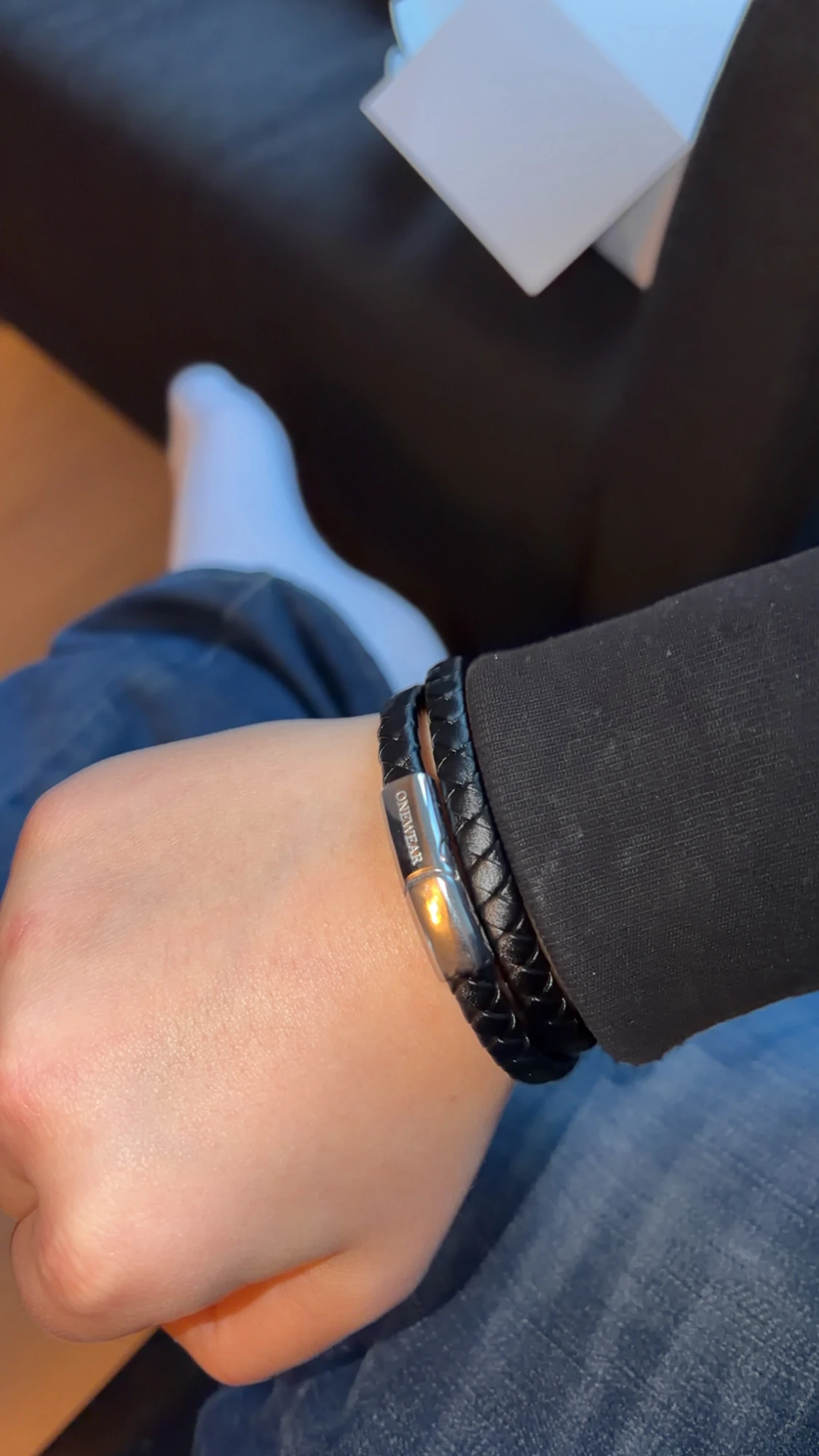 Svart flätat armband från Onewear - 2