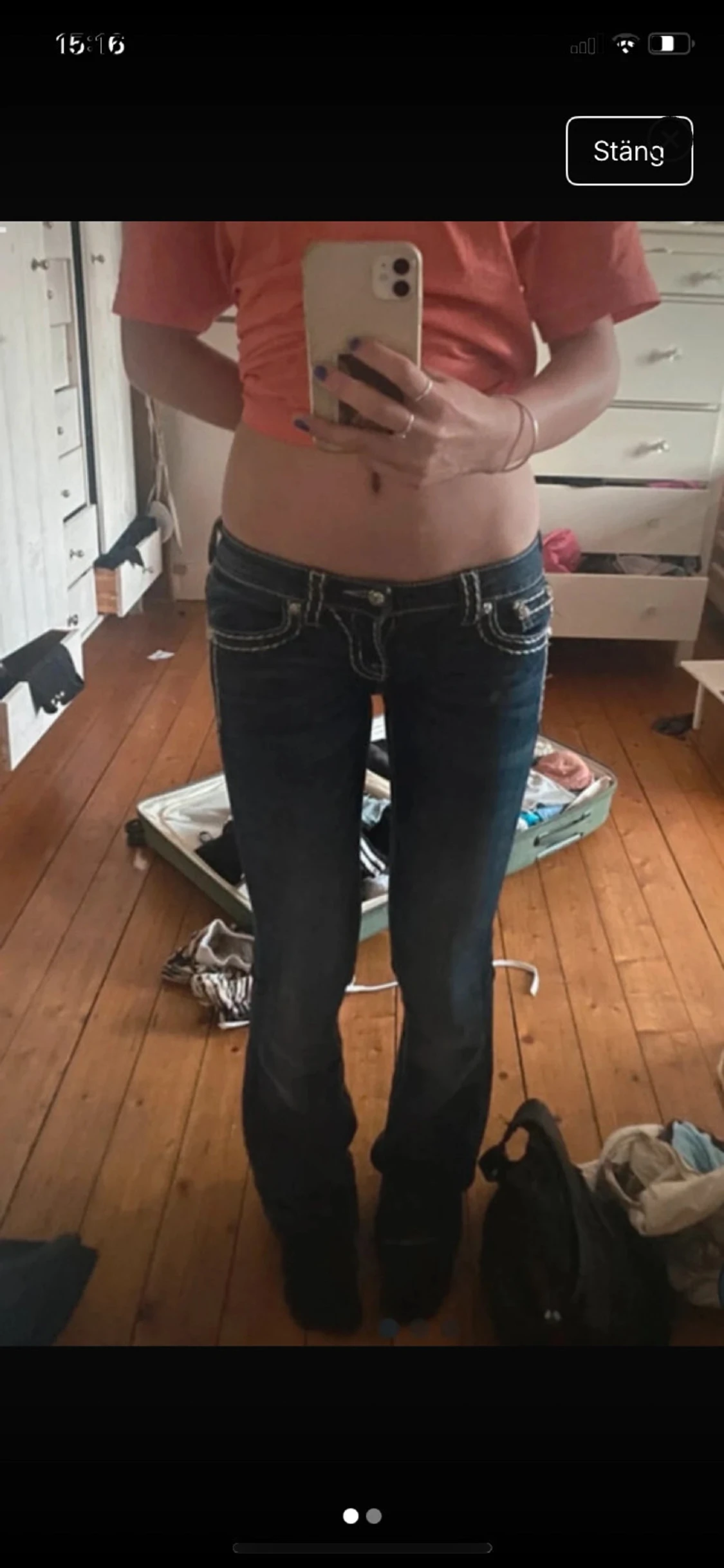 Mörkblå Miss Me bootcut jeans - 3
