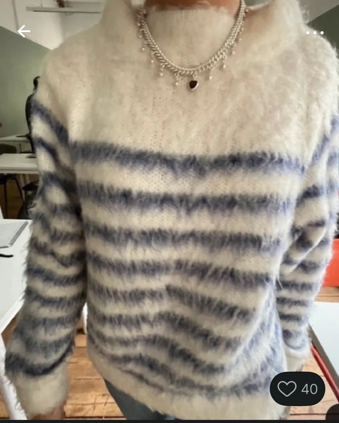 Stickad tröja mohair