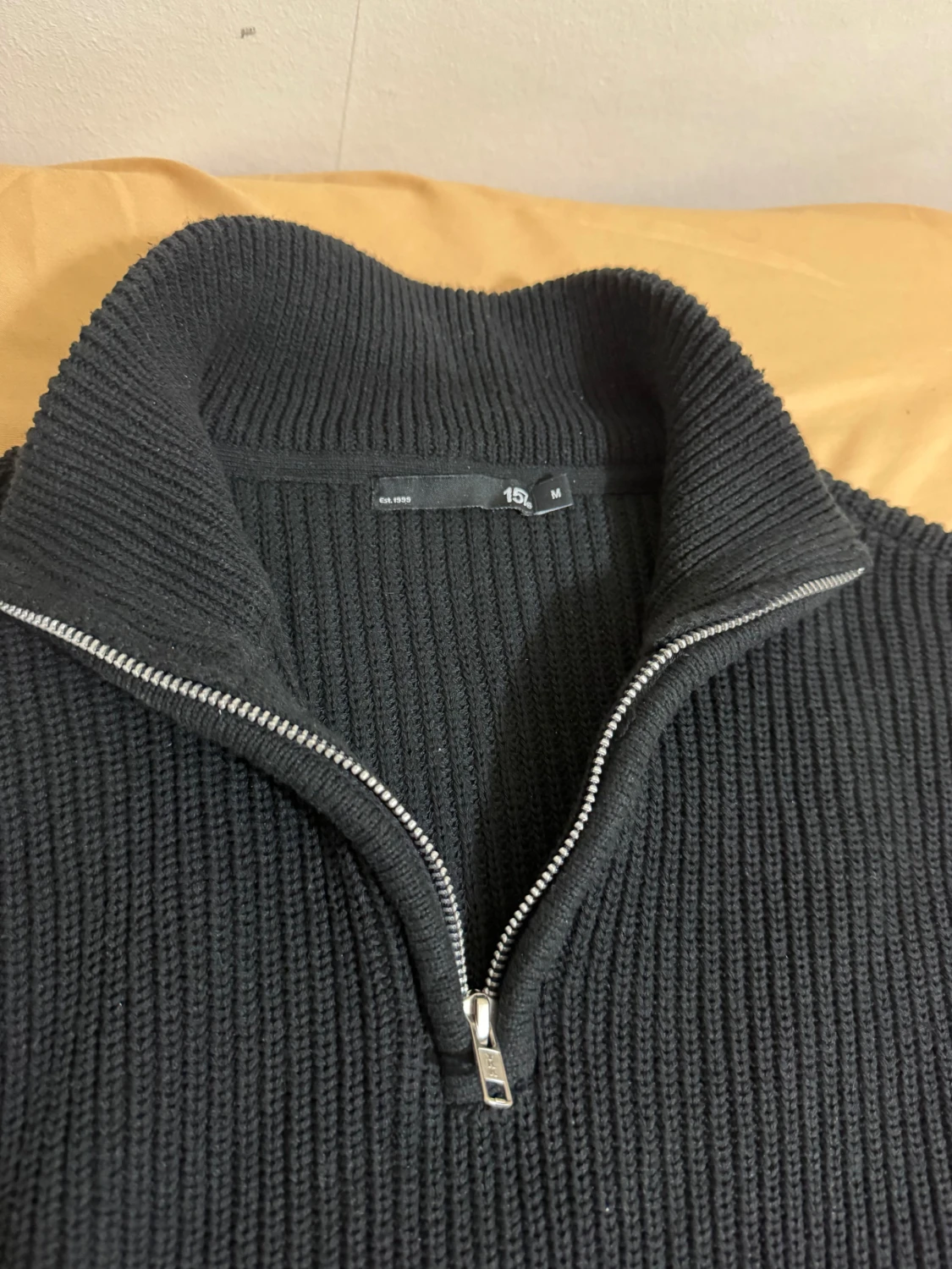 Svart stickad half zip-tröja 157 - 1