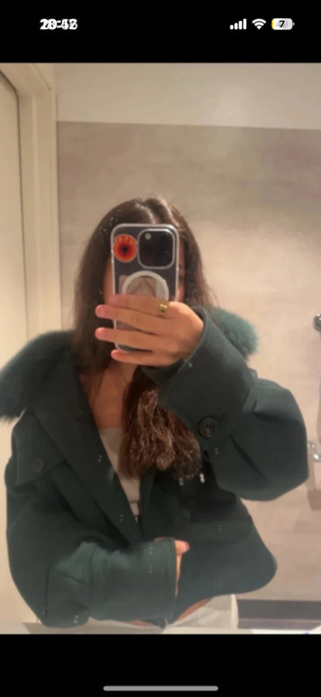 Mörkgrön pälsjacka från Meotine - 1