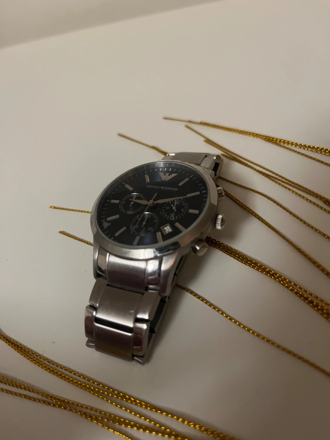 Emporio Armani silverfärgad klocka - 1