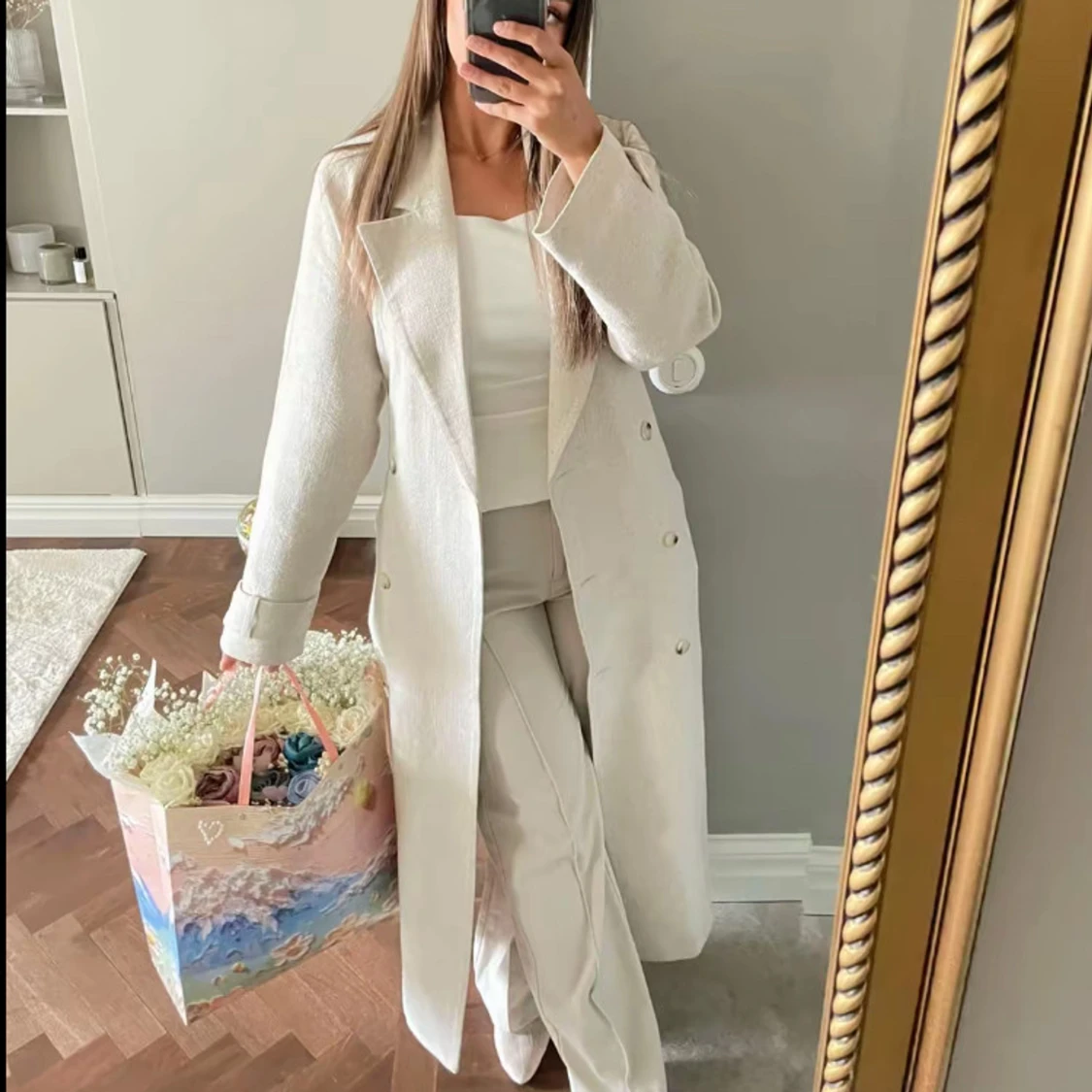 Beige linnekappa NA-KD