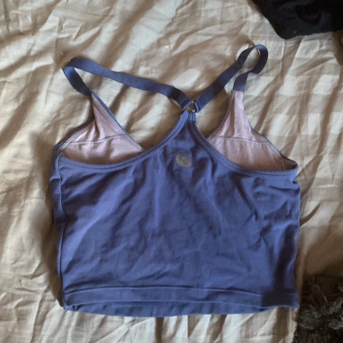 Ljuslila och blå linnetopp med mesh - 1