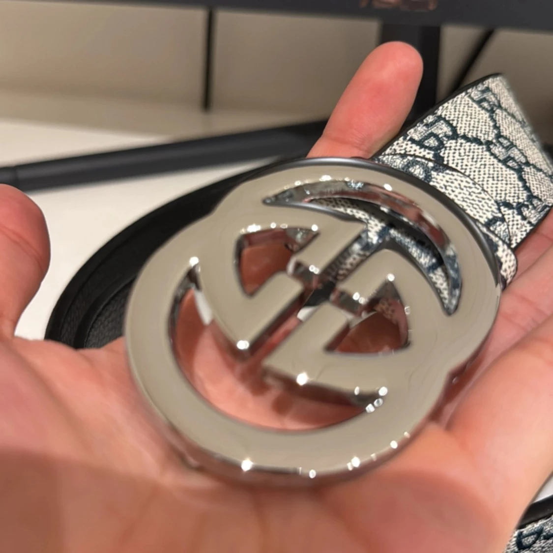 Gg navy silver buckle  - 2