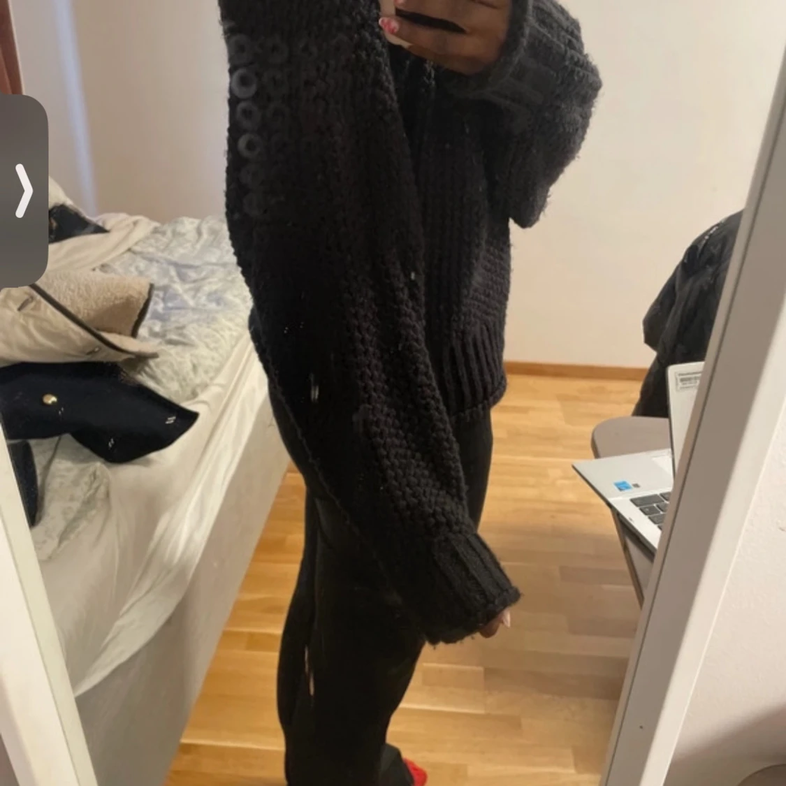 Svart stickad polotröja oversized - 2