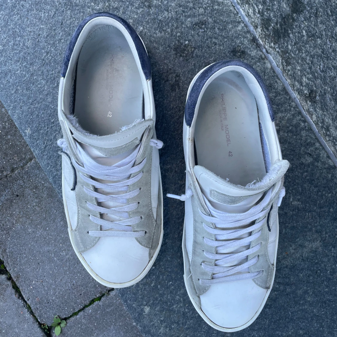 Philippe Model vita sneakers i skinn - 2