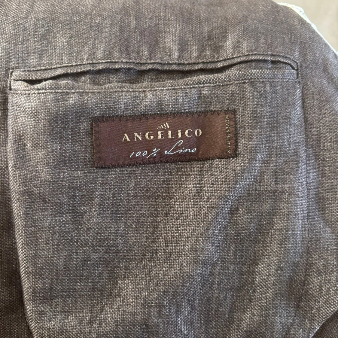 Grå brun linnékostym Oscar Jacobson - 1