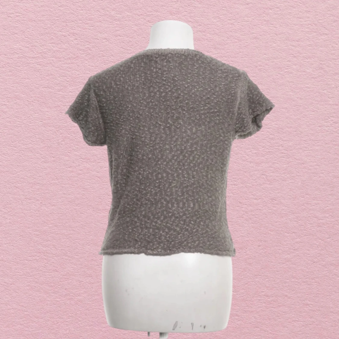 Kortärmad stickad blus  - 1