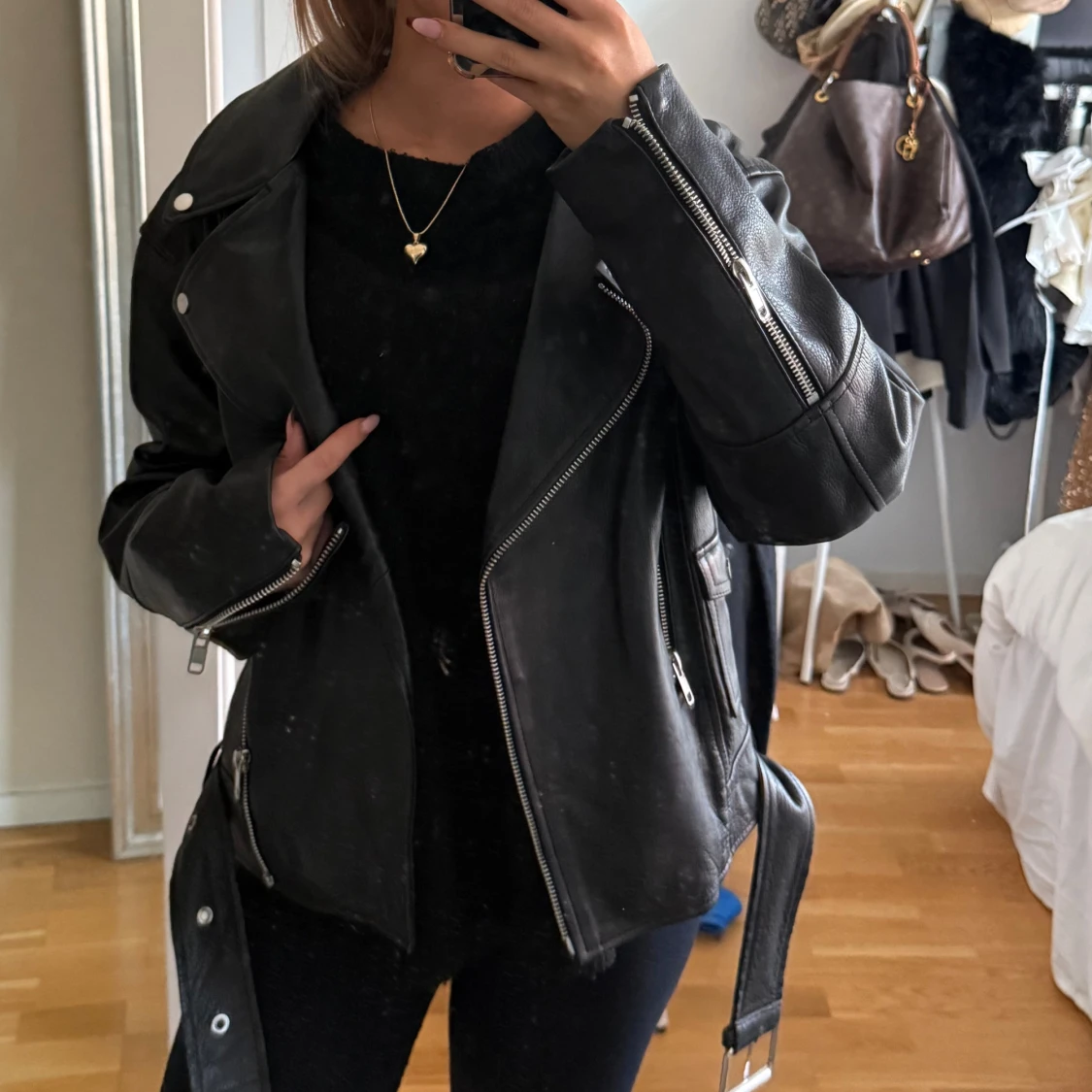 äkta skinn jacka  - 1