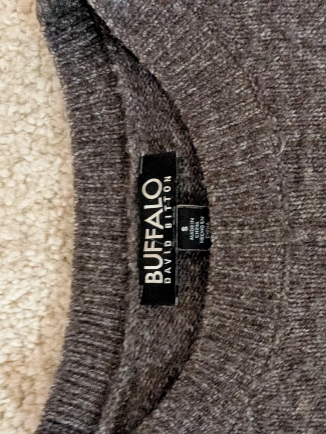 Mörkgrå stickad tröja Buffalo - 1