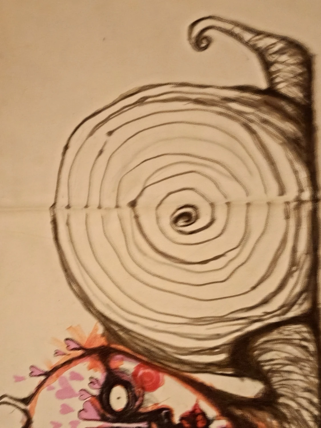 Handmålad duk med snigelmotiv - 6