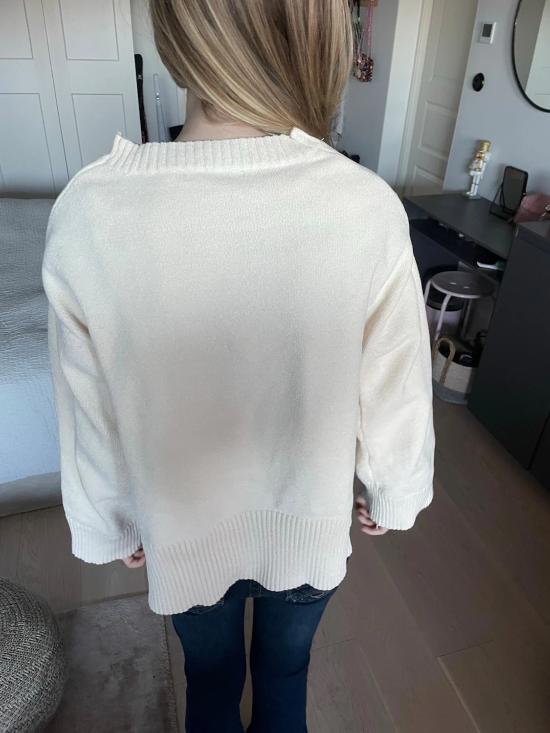 Vit stickad tröja från Pull&Bear - 2