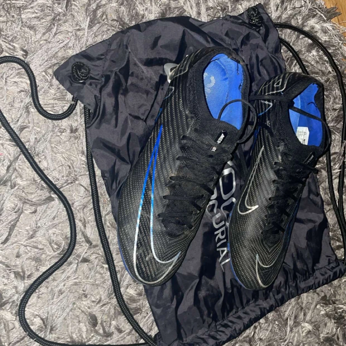 Nike Mercurial Zoom fotbollsskor svart/blå - 1